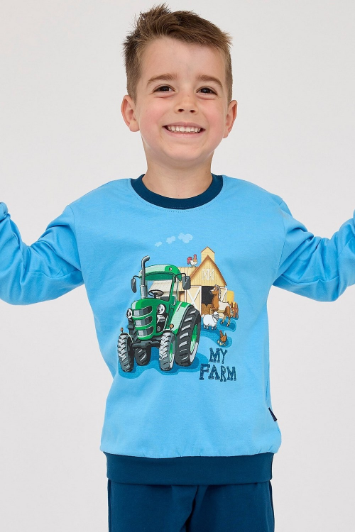 Piżama Cornette Kids Boy 477/161 Farm dł/r 86-128