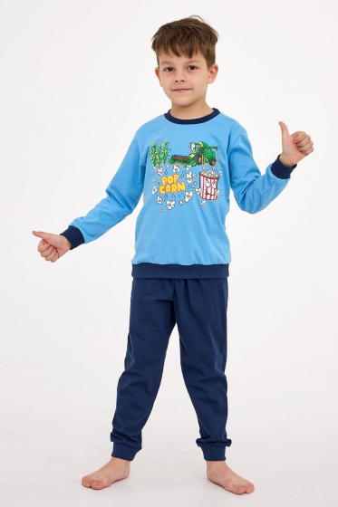 Piżama Cornette Kids Boy  593/175  Popcorn dł/r 86-128