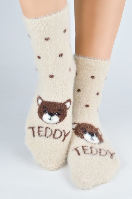 Skarpety Noviti SP017 puchate  Teddy  kot 36-41
