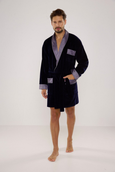 Szlafrok De Lafense 772 Bonjour  krótki męski