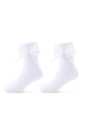 Skarpety Be Snazzy SK-72  ażurowe z kokardką