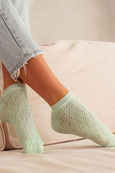 Stopki Milena ażurowe wzór i gładkie damskie  1504