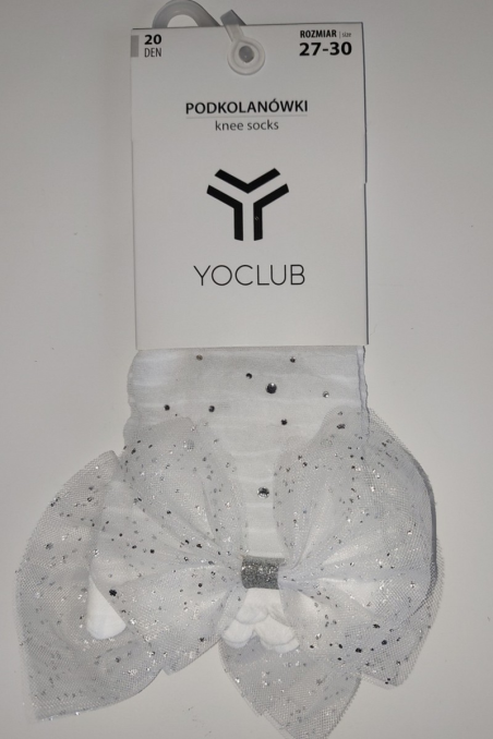 Podkolanówki YO! SKA-0228 dziewczęce z kokardką i jetami