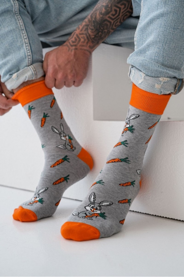 Skarpety Milena Avangard 0125-111 Animowane króliki i marchewki 39-46