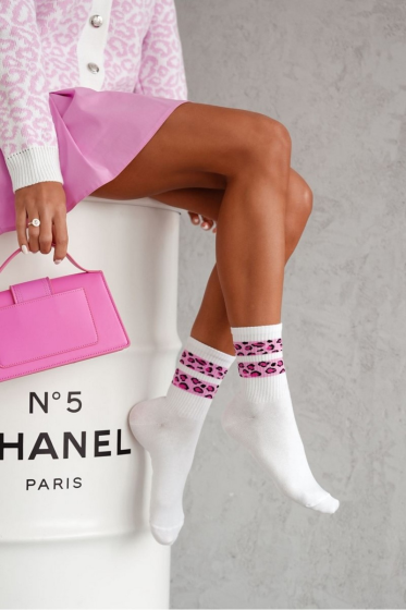 Skarpety Milena 0200-127 Dwa cętkowane paski 37-41