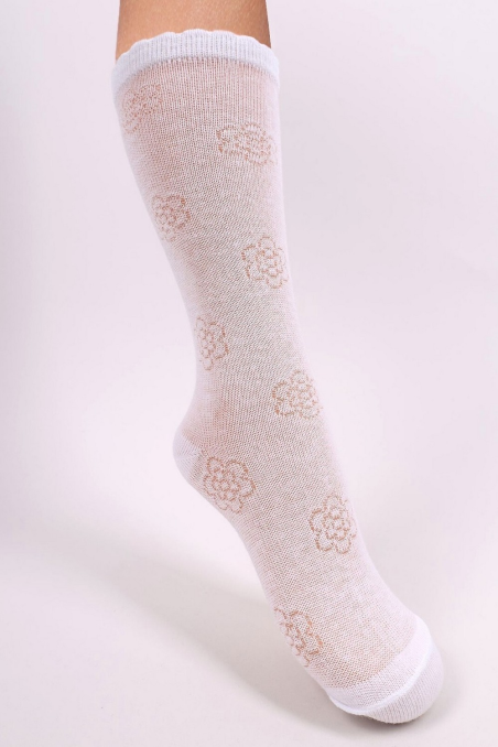 Podkolanówki YO! SKL-0015 dziewczęce ażurowe