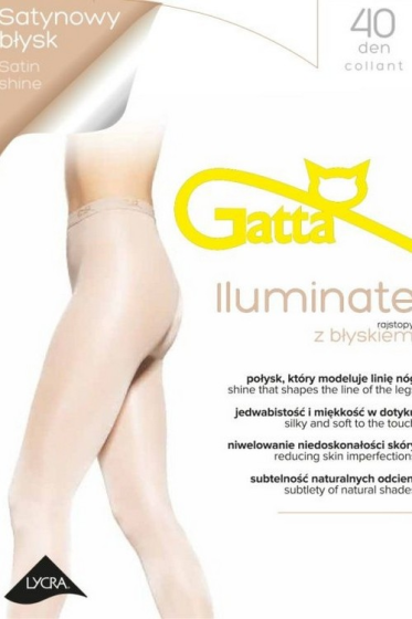 Rajstopy Gatta  Iluminate 40  den Satynowy błysk  5-XL
