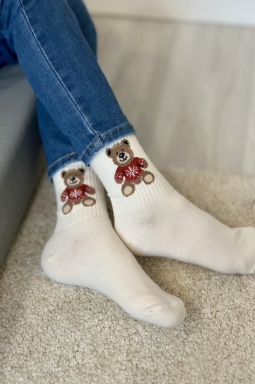 Skarpety Milena 1184-044 Miś w Sweterku 29-37