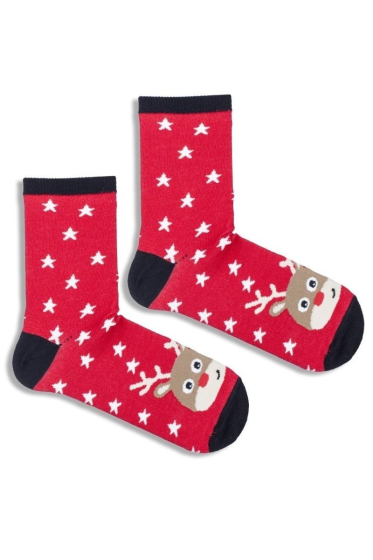 Skarpety Milena 1306-002 świąteczne Reniferek w palcach 29-37