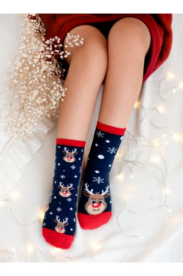 Skarpety Milena 1306-005 świąteczne Renifer (dwie różne) 29-37