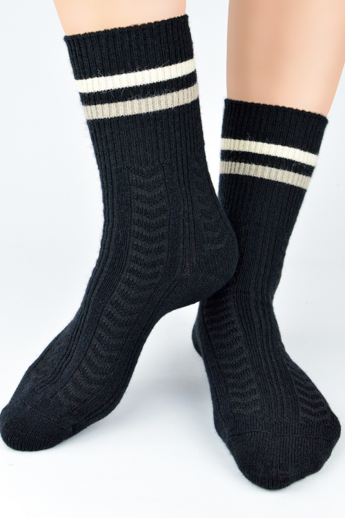Skarpety Noviti SW024 z wełną paski 36-41