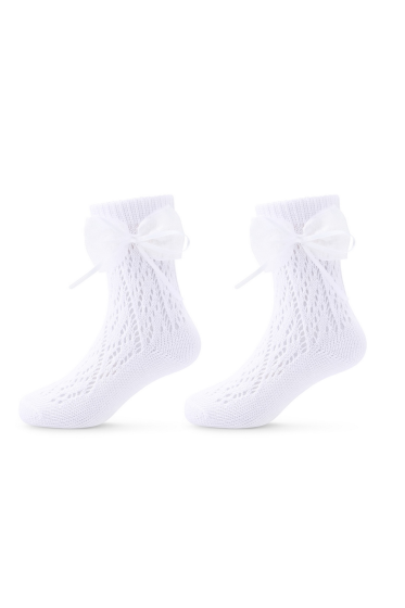 Skarpety Be Snazzy SK-72  ażurowe z kokardką