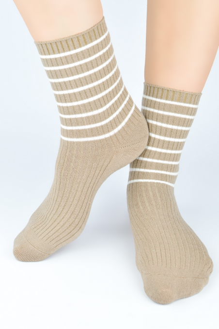 Skarpety Noviti SB140 z wełną paski 36-41