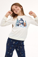 Piżama Cornette Young Girl 978/189 Snowy Day dł/r