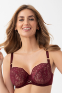 Biustonosz Gorsenia miękki-na drutach K956 Mila bordo
