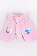 Rękawiczki YO! R-0236G dziewczęce  1P akrylowe ze sznurkiem