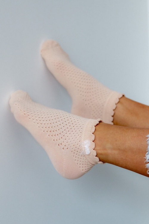 Skarpety Milena 1115 ażurowe z kokardką 37-41