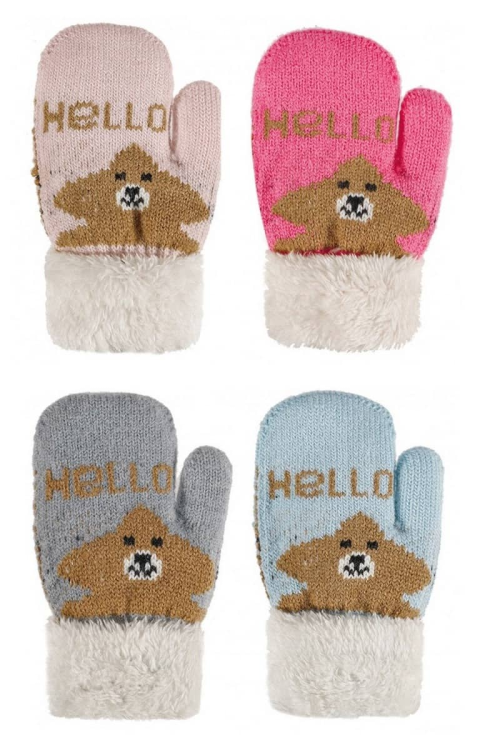 Rękawiczki R-213DB  Rak  dziecięce 1P mankiet futerko