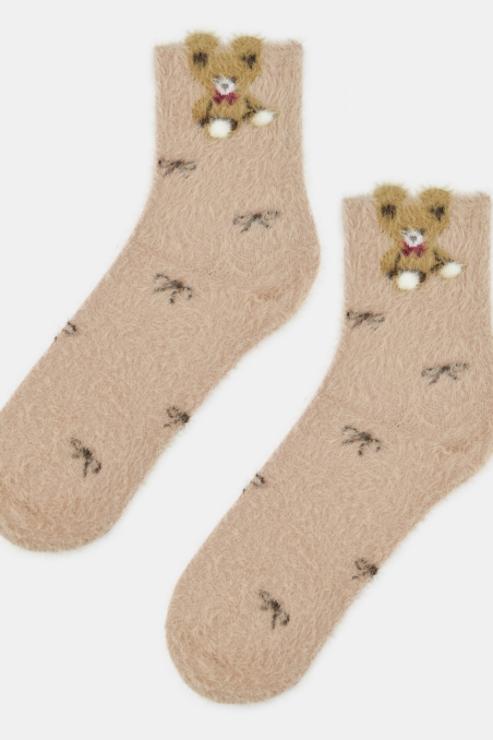 Skarpety Noviti SP006 puchate kokardki miś 36-41