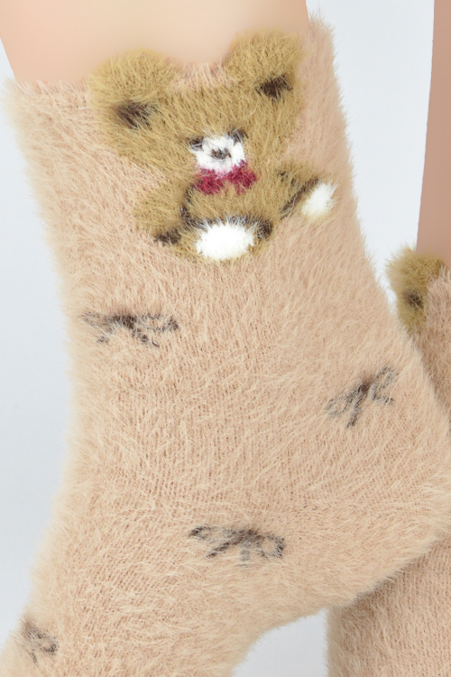 Skarpety Noviti SP006 puchate kokardki miś 36-41