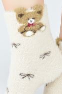 Skarpety Noviti SP006 puchate kokardki miś 36-41