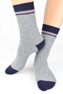 Skarpety Noviti SW030 z wełną prążek pasek 36-41