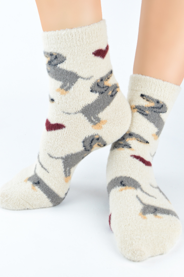 Skarpety Noviti SP012 puchate w psy i serca 36-41