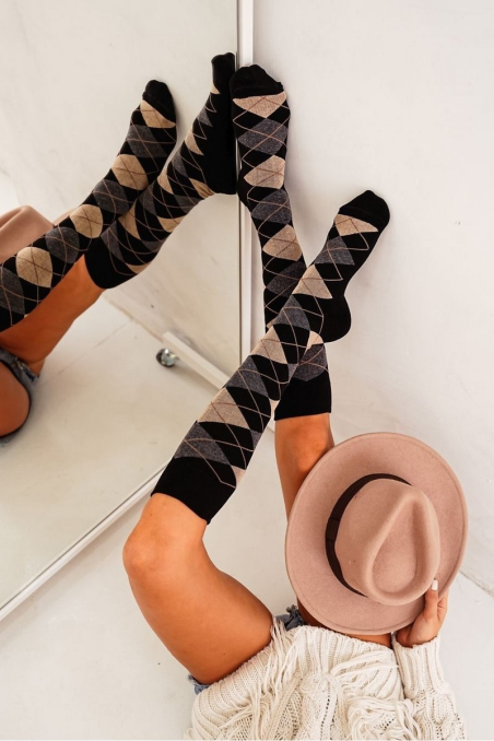 Podkolanówki Milena  w romby 0248.006