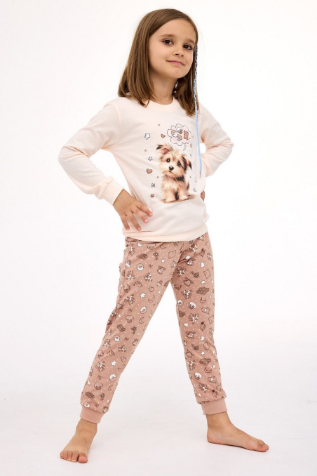 Piżama Cornette Kids Girl  594/193 Sweet Dog dł/r