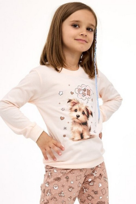 Piżama Cornette Kids Girl  594/193 Sweet Dog dł/r