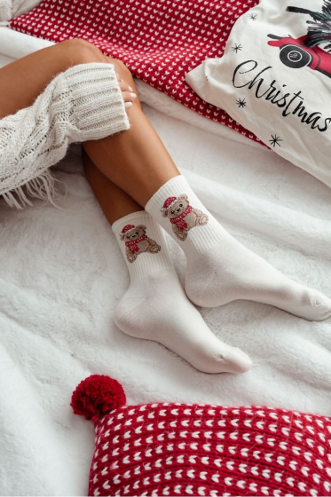 Skarpety Milena 1283-031 świąteczne Miś 37-41
