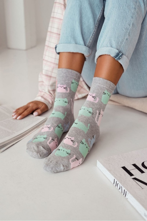 Skarpety Milena 0200-165 Kolorowe Koty 37-41