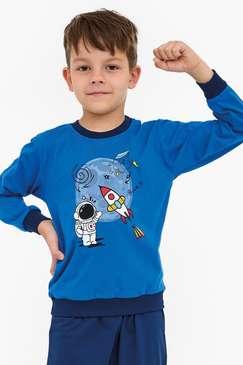 Piżama Cornette Kids Boy  593/176  Galaxy dł/r 86-128