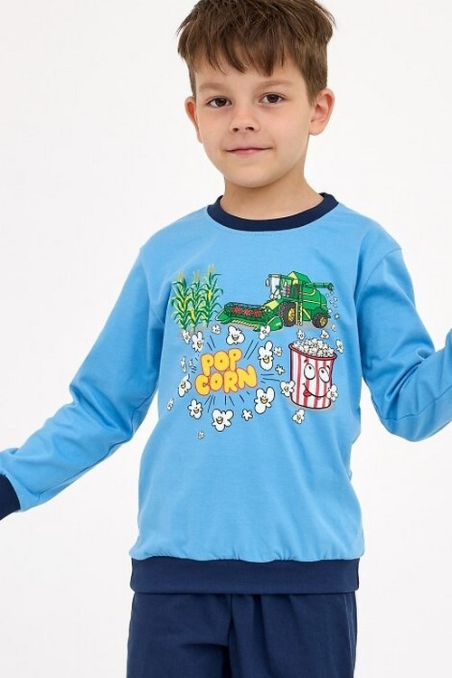 Piżama Cornette Kids Boy  593/175  Popcorn dł/r 86-128