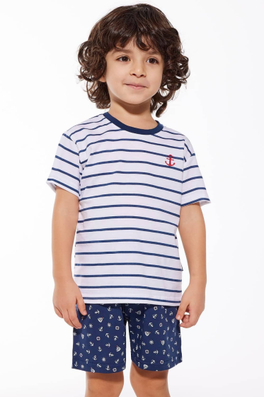 Piżama Cornette Young Boy 802/111  Marine kr/r