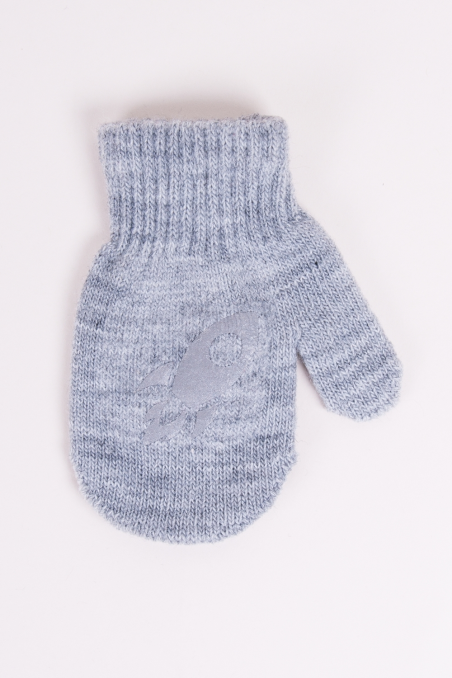 Rękawiczki YO! chłopięce akrylowe z odblaskiem R-236