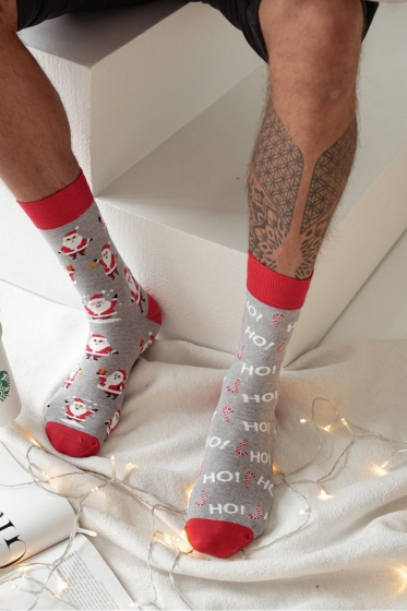 Skarpety Milena 1290-020 świąteczne Mikołaje Ho Ho Ho 38-46