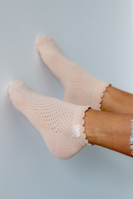 Skarpety Milena 1115 ażurowe z kokardką 37-41