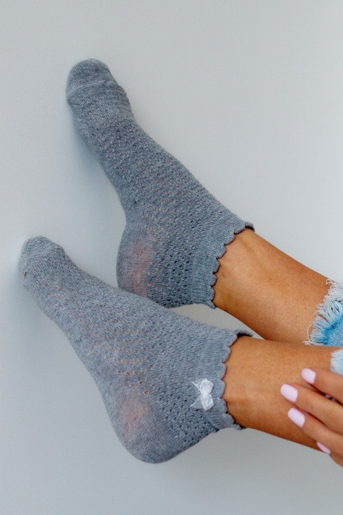 Skarpety Milena 1115 ażurowe z kokardką 37-41