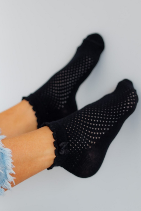 Skarpety Milena 1115 ażurowe z kokardką 37-41