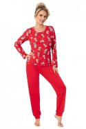 Piżama  Donna  Bear  Long Red dł/r   S-XXL