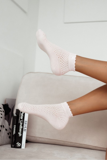 Skarpety Milena 1115 ażurowe z kokardką 37-41