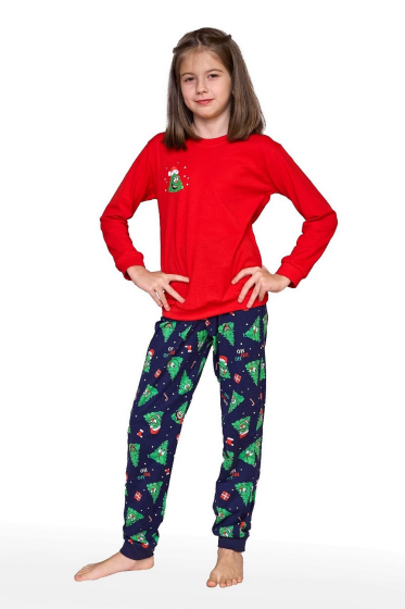 Piżama Cornette Young Girl 592/182 Christmas Tree dł/r 134-164