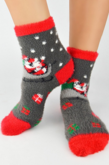 Skarpety Noviti SB090  damskie Puchate  XMAS