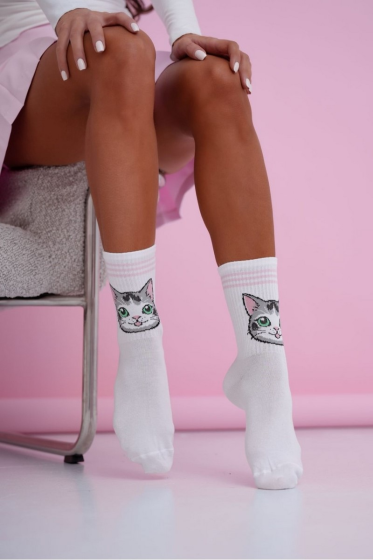 Skarpety Milena 0200-211 Kotka i paski 37-41
