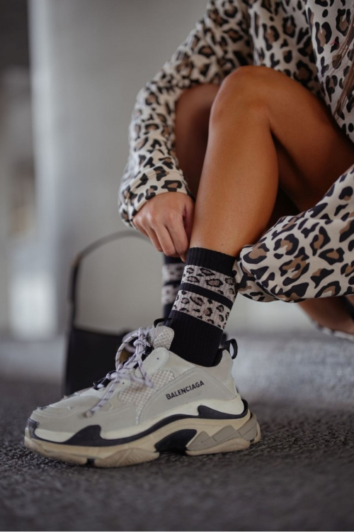 Skarpety Milena 0200-127 Dwa cętkowane paski 37-41