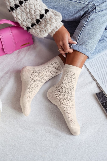 Skarpety Milena 0989.006 ażurowe 37-41