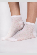 Skarpety YO! SKL-0014 dziewczęce wzór ażurowe w serduszka