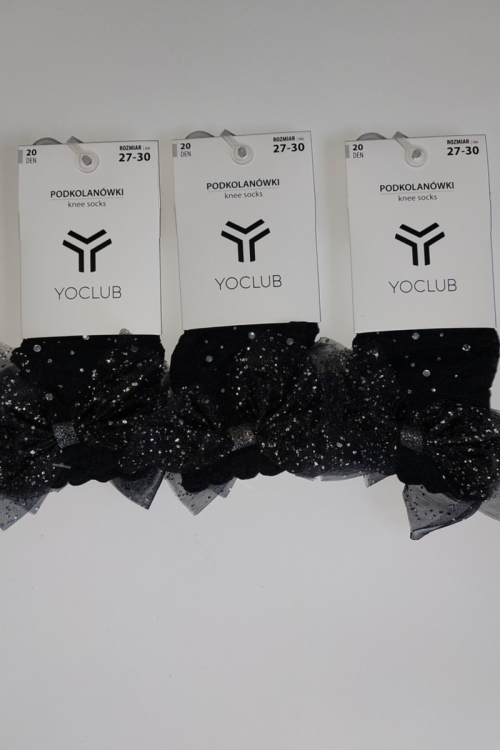 Podkolanówki YO! SKA-0228 dziewczęce z kokardką i jetami