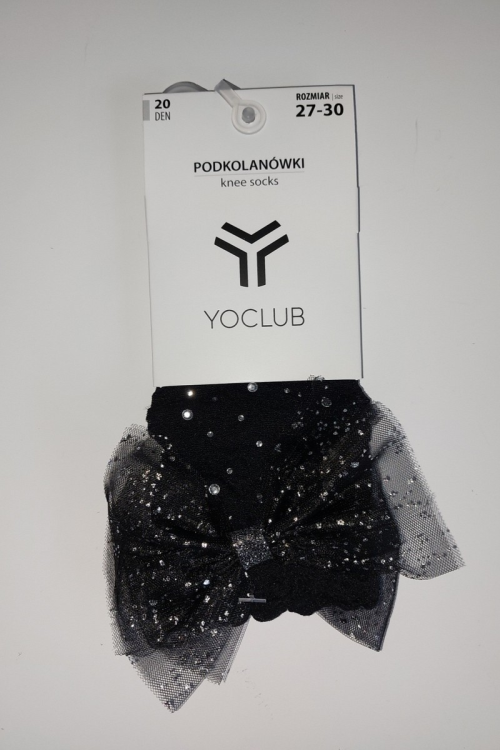 Podkolanówki YO! SKA-0228 dziewczęce z kokardką i jetami